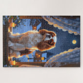 Cavalier King met kerstverlichting Legpuzzel (Horizontaal)