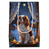 Cavalier King met kerstverlichting Medium Cadeauzakje (Achterkant)