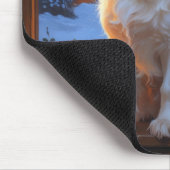 Cavalier King met kerstverlichting Muismat (Hoek)