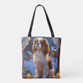 Cavalier King met kerstverlichting Tote Bag (Achterkant)