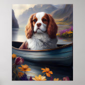 Cavalier King op een peddel: Een landschappelijk a Poster (Voorkant)