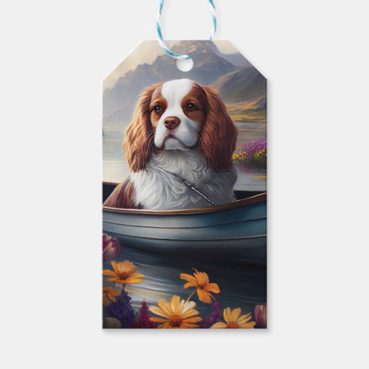 Cavalier King op een peddel: Een Schilderachtig av Cadeaulabel (Voorkant)