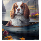 Cavalier King op een peddel: Een Schilderachtig av Douchegordijn (Voorkant)