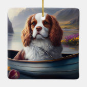 Cavalier King op een peddel: Een Schilderachtig av Keramisch Ornament (Achterkant)