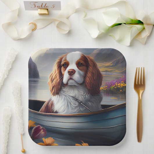 Cavalier King op een peddel: Een Schilderachtig av Papieren Bordje (Huwelijk)