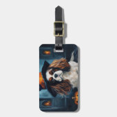 Cavalier King pompoenen Halloween eng Bagagelabel (Voorkant verticaal)