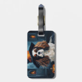 Cavalier King pompoenen Halloween eng Bagagelabel (Achterkant verticaal)