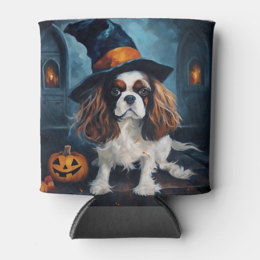 Cavalier King pompoenen Halloween eng Blikjeskoeler (Voorkant)
