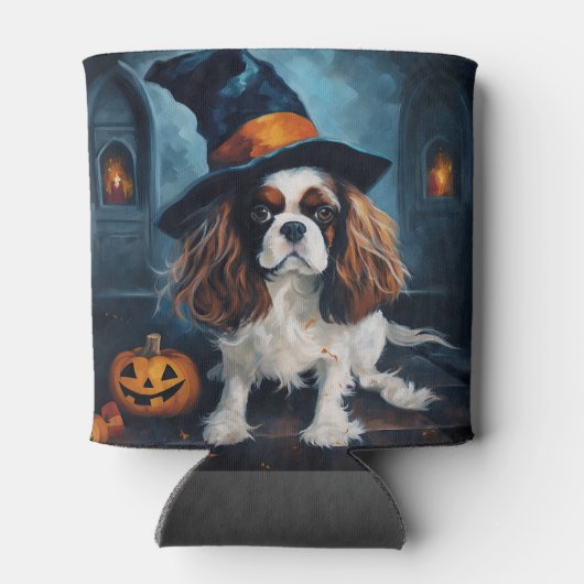 Cavalier King pompoenen Halloween eng Blikjeskoeler (Achterkant)