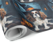 Cavalier King pompoenen Halloween eng Cadeaupapier (Rol Hoek)