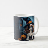 Cavalier King pompoenen Halloween eng Koffiemok (Voorkant rechts)