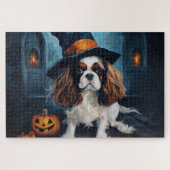 Cavalier King pompoenen Halloween eng Legpuzzel (Horizontaal)