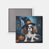 Cavalier King pompoenen Halloween eng Magneet (Voorkant / Achterkant)
