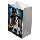 Cavalier King pompoenen Halloween eng Medium Cadeauzakje (Voorkant Gekanteld)