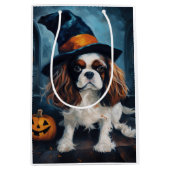 Cavalier King pompoenen Halloween eng Medium Cadeauzakje (Voorkant)