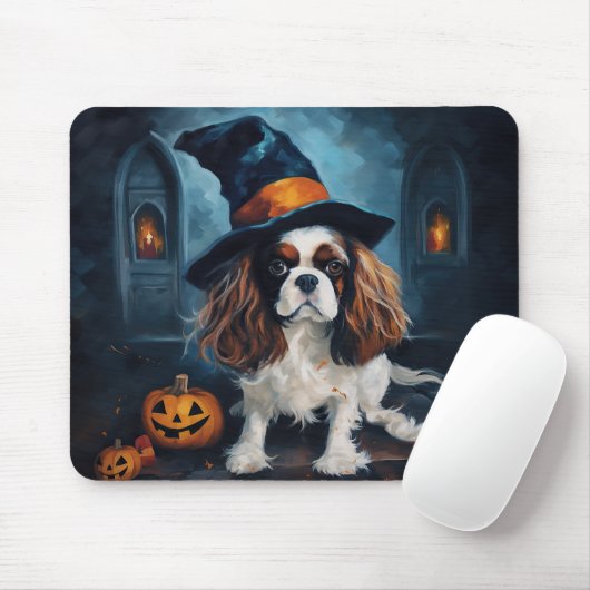 Cavalier King pompoenen Halloween eng Muismat (Met muis)