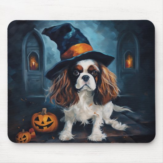 Cavalier King pompoenen Halloween eng Muismat (Voorkant)