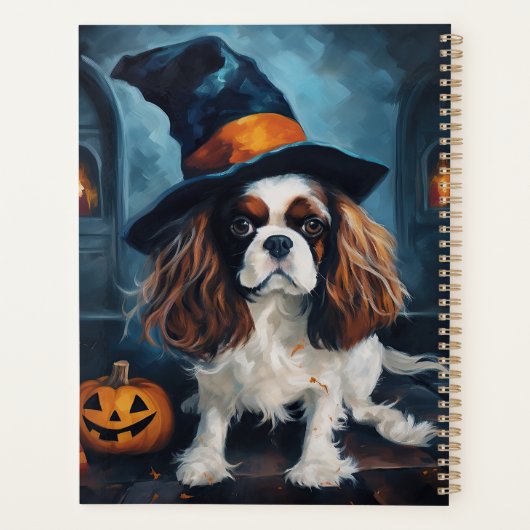 Cavalier King pompoenen Halloween eng Planner (Achterkant)