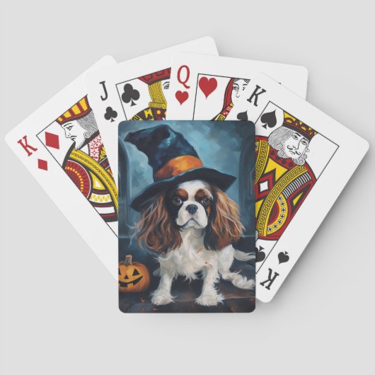 Cavalier King pompoenen Halloween eng Pokerkaarten (Achterkant)