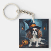 Cavalier King pompoenen Halloween eng Sleutelhanger (Voorkant)