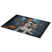 Cavalier King pompoenen Halloween eng Snijplank (Hoek)