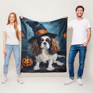 Cavalier King Pompoenen Halloween Griezelen Fleece Deken