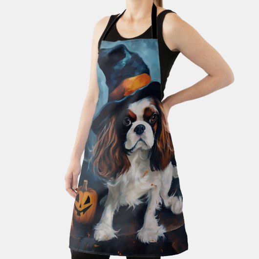 Cavalier King Pompoenen Halloween Griezelen Schort (Insitu)