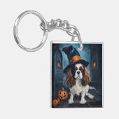 Cavalier King Pompoenen Halloween Griezelen Sleutelhanger (Voorkant Links)