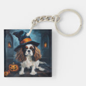 Cavalier King Pompoenen Halloween Griezelen Sleutelhanger (Achterkant)