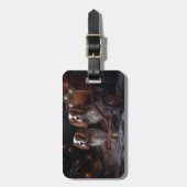 Cavalier King Sneeuw Slede Kerst Decoratie Bagagelabel (Voorkant verticaal)