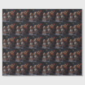 Cavalier King Sneeuw Slede Kerst Decoratie   Cadeaupapier (Vlak)