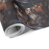 Cavalier King Sneeuw Slede Kerst Decoratie   Cadeaupapier (Rol Hoek)