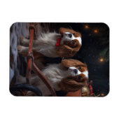 Cavalier King Sneeuw Slede Kerst Decoratie   Magneet (Horizontaal)