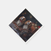 Cavalier King Sneeuw Slede Kerst Decoratie Servet (Hoek)