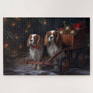 Cavalier King Sneeuw slee Kerst decoratie Legpuzzel