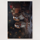 Cavalier King Sneeuw slee Kerst decoratie   Legpuzzel (Verticaal)