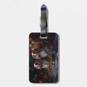 Cavalier King Sneeuwslee Kerstdecoratie Bagagelabel (Achterkant verticaal)