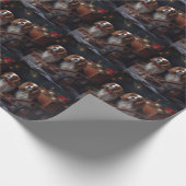 Cavalier King Sneeuwslee Kerstdecoratie Cadeaupapier (Hoek)