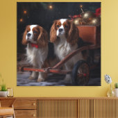 Cavalier King Sneeuwslee Kerstdecoratie Canvas Afdruk (Insitu (Woonkamer))