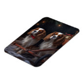 Cavalier King Sneeuwslee Kerstdecoratie Magneet (Linkerzijde)