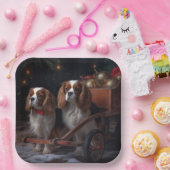 Cavalier King Sneeuwslee Kerstdecoratie Papieren Bordje (Feest)