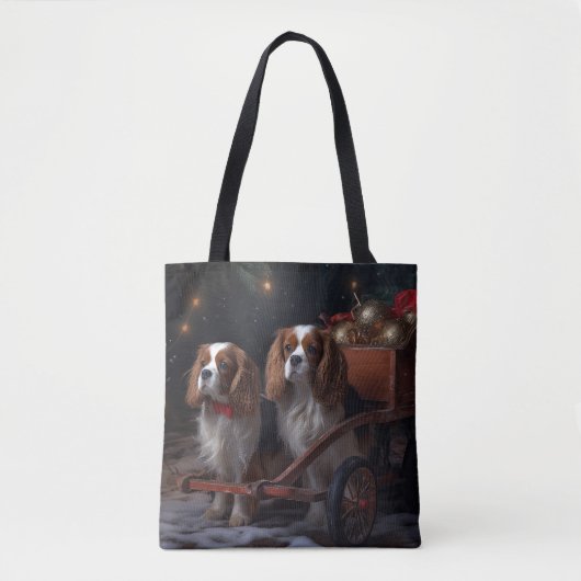 Cavalier King Sneeuwslee Kerstdecoratie Tote Bag (Voorkant)