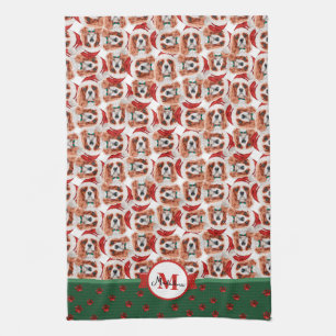 Cavalier King Spaniel Monogram Kerst Hond Theedoek