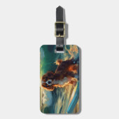 Cavalier King Strand Surfen Schilderij Bagagelabel (Voorkant verticaal)