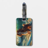 Cavalier King Strand Surfen Schilderij Bagagelabel (Achterkant verticaal)