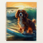 Cavalier King Strand Surfen Schilderij Planner (Voorkant)