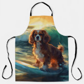 Cavalier King Strand Surfen Schilderij Schort (Voorkant)