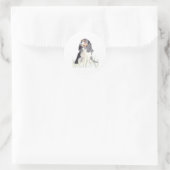 Cavalier King Waterverf Ronde Sticker (Tas)