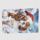 Cavalier King Winter Wonderland Kerstvreugde Golfhanddoek (Horizontaal)