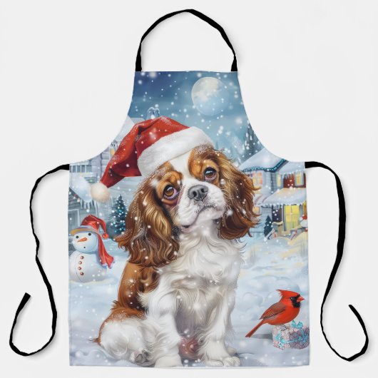 Cavalier King Winter Wonderland Kerstvreugde Schort (Voorkant)